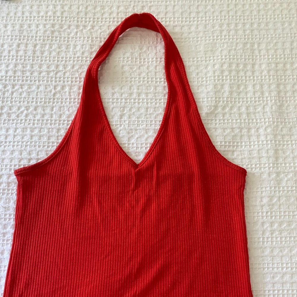 Red halter top